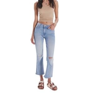 MOTHER The Outsider Ankle Chew cropped distressed jeans in Poisoned Petals 27